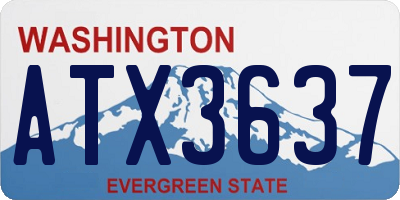 WA license plate ATX3637