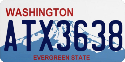 WA license plate ATX3638