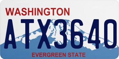 WA license plate ATX3640