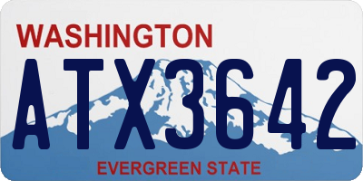 WA license plate ATX3642