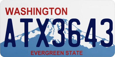 WA license plate ATX3643