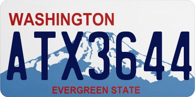WA license plate ATX3644