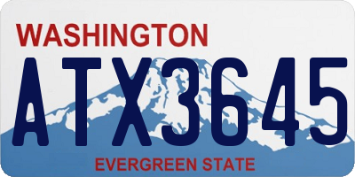 WA license plate ATX3645