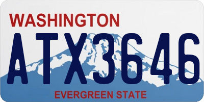 WA license plate ATX3646