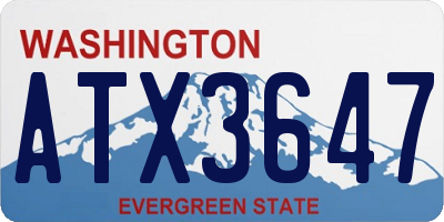 WA license plate ATX3647