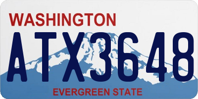 WA license plate ATX3648