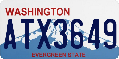 WA license plate ATX3649