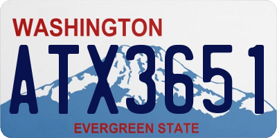 WA license plate ATX3651
