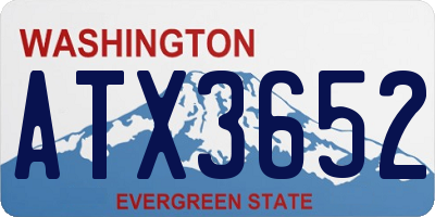 WA license plate ATX3652