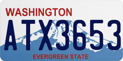 WA license plate ATX3653