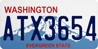 WA license plate ATX3654