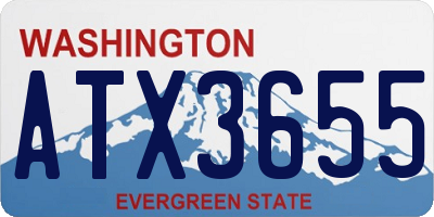 WA license plate ATX3655