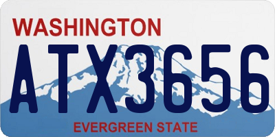 WA license plate ATX3656