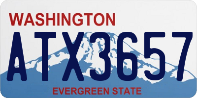WA license plate ATX3657