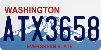 WA license plate ATX3658