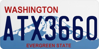 WA license plate ATX3660