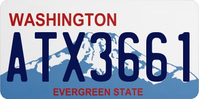 WA license plate ATX3661
