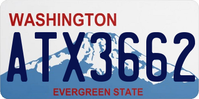 WA license plate ATX3662