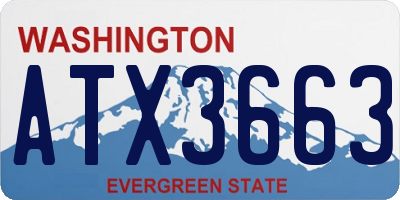 WA license plate ATX3663
