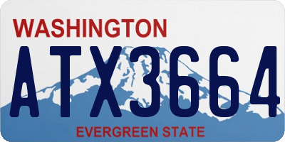 WA license plate ATX3664