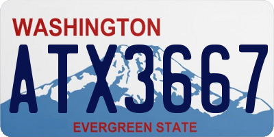 WA license plate ATX3667