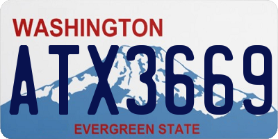 WA license plate ATX3669