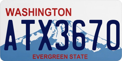 WA license plate ATX3670