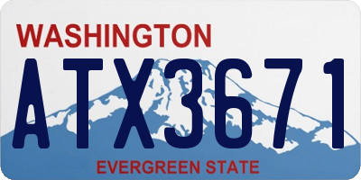 WA license plate ATX3671