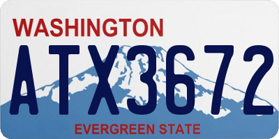 WA license plate ATX3672