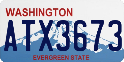 WA license plate ATX3673