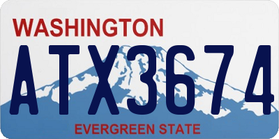 WA license plate ATX3674