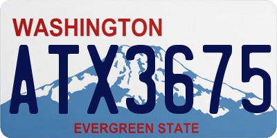 WA license plate ATX3675