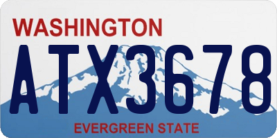WA license plate ATX3678