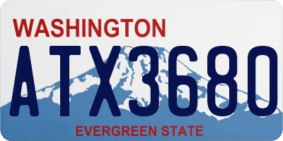 WA license plate ATX3680