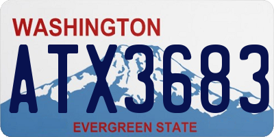 WA license plate ATX3683