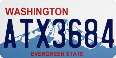 WA license plate ATX3684