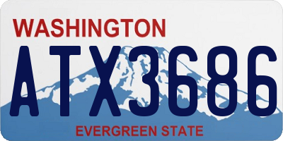 WA license plate ATX3686