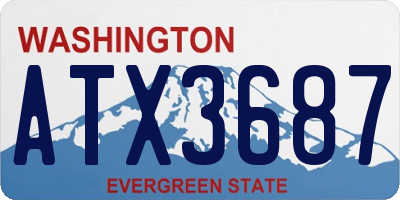 WA license plate ATX3687