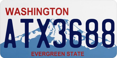WA license plate ATX3688