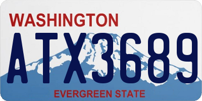 WA license plate ATX3689
