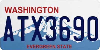 WA license plate ATX3690
