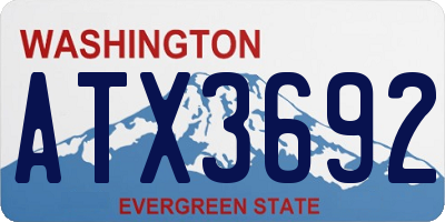 WA license plate ATX3692