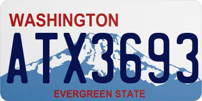 WA license plate ATX3693