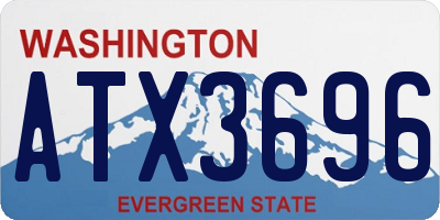 WA license plate ATX3696