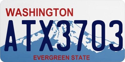 WA license plate ATX3703