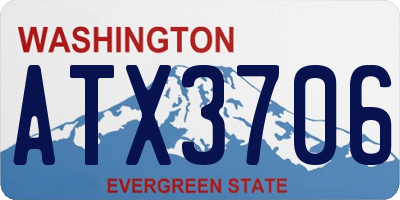 WA license plate ATX3706