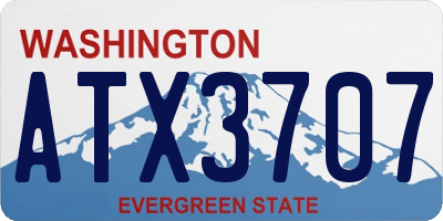 WA license plate ATX3707