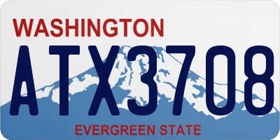 WA license plate ATX3708