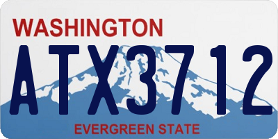 WA license plate ATX3712