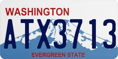 WA license plate ATX3713